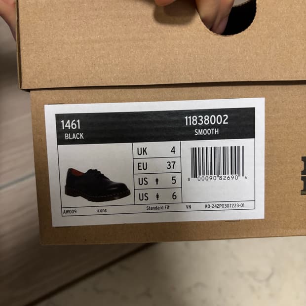 닥터마틴 1461 스무스 블랙 uk4