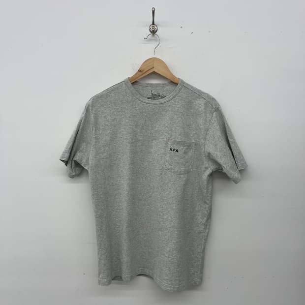 A.P.C. 포켓 반팔 티셔츠 그레이 여XL