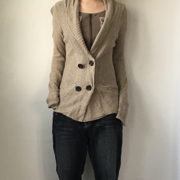 Drape point cardigan