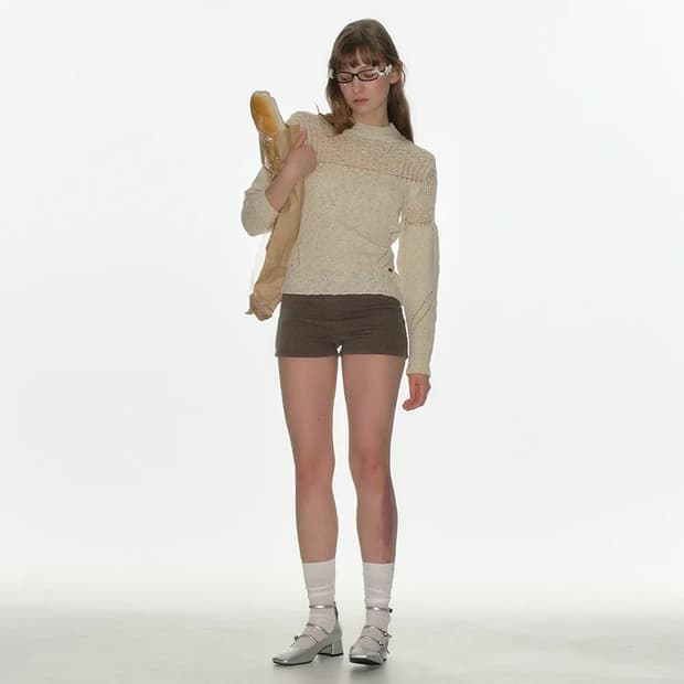 크랭크 RIBBED MICROSHORTS_KHAKI