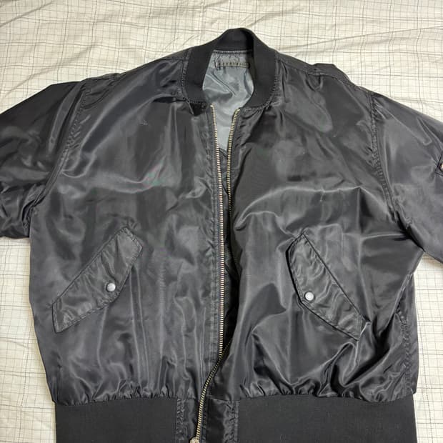 블랙 MA-1 블루종 항공점퍼