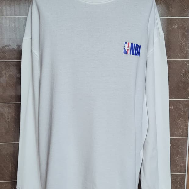 (남성2xl-3xl사이즈)NBA 흰색 긴팔 티셔츠(춘추용)