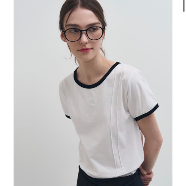 (S) 드로우핏 우먼 더블 핀턱 링거 티셔츠 [WHITE] 판매 반팔