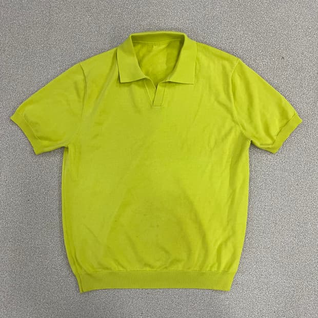 실측확인 빈티지 오픈카라 반팔 니트 0225M2