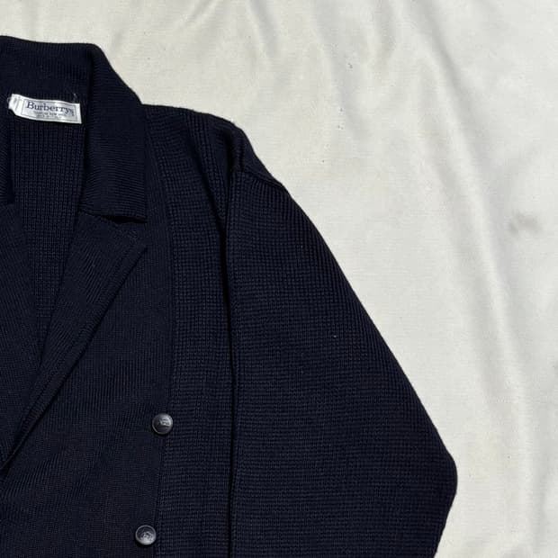 S 버버리 더블 브레스티드 네이비  니트 가디건