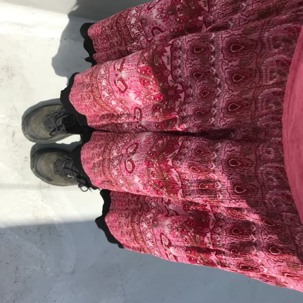 vintage pink paisley skirt