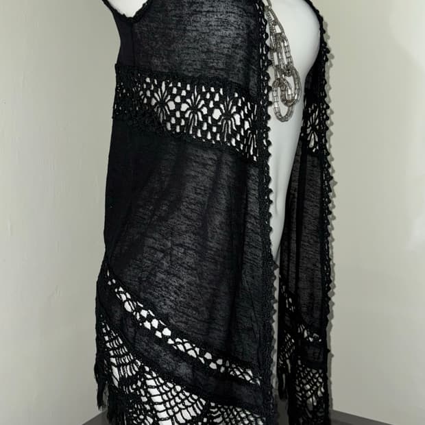 Crochet Fringe Vest 일본 크로쉐 가디건 조끼