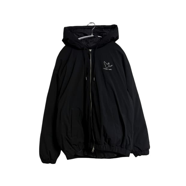 왓잇이즌 로고 후드 패딩 재킷