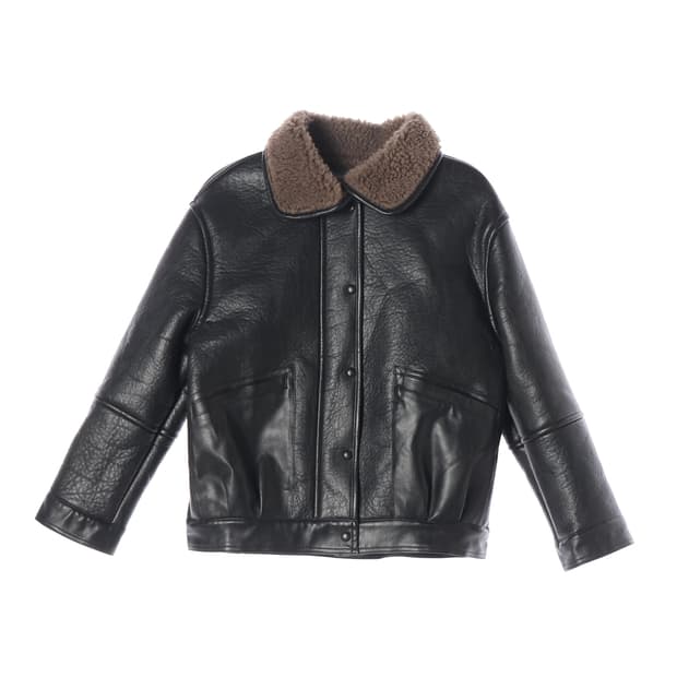 (새상품) 헤더먼트 24FW 보스턴 에코 레더 무스탕 재킷