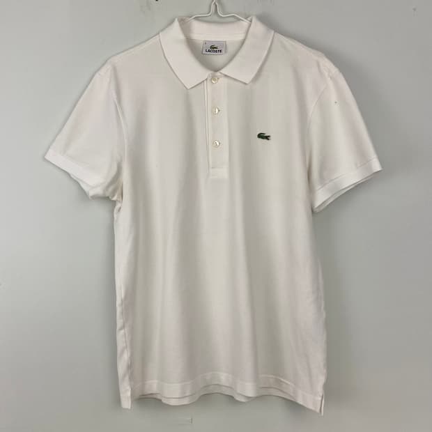 라코스테 클래식 화이트 카라티 