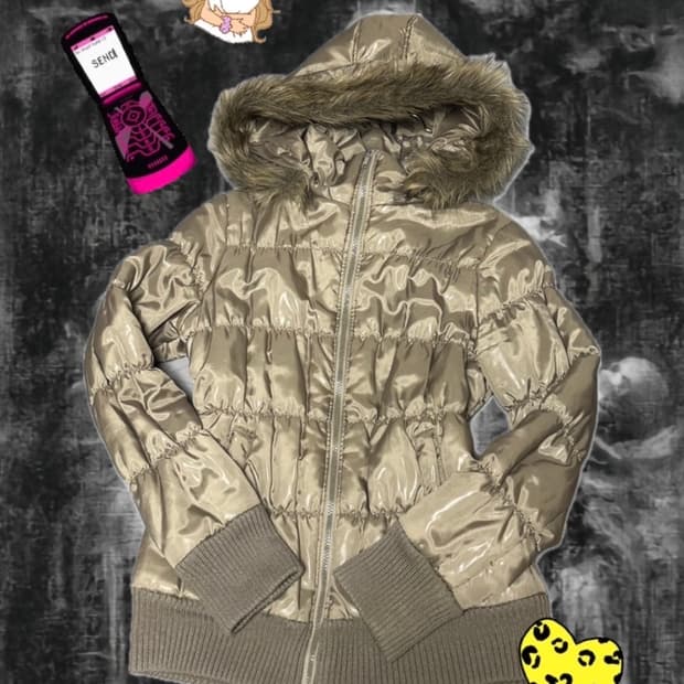 RUSH HOUR 빈티지 brown 퍼 패딩