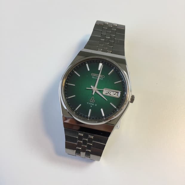 70s seiko type 2 green gradation dial