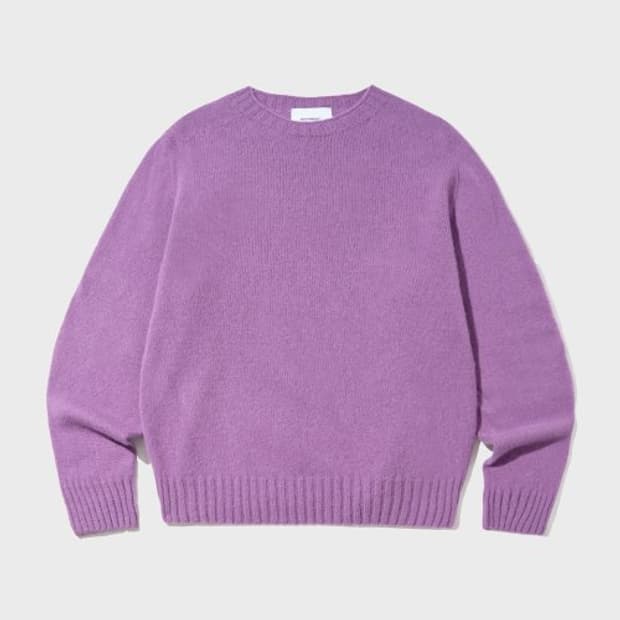 아웃스탠딩 PURE WOOL WHOLEGARMENT KNIT_PURPLE
