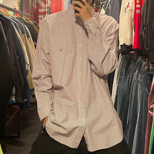 [IM] polo 폴로 핑크 체크 긴팔셔츠