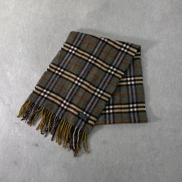 버버리 노바체크 램스울 그린 머플러 