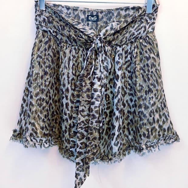 Dolce&Gabbanas메탈릭 실크 리본 프린지 스커트