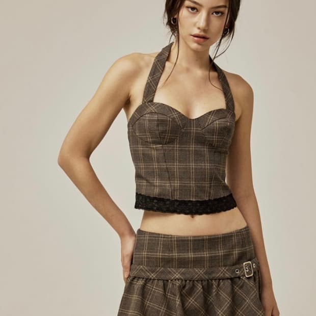 쓰리타임즈 엠마홀터탑/ 스커트 m 세트