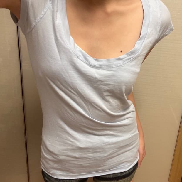 띠어리 딥 유넥 라이트블루 반팔