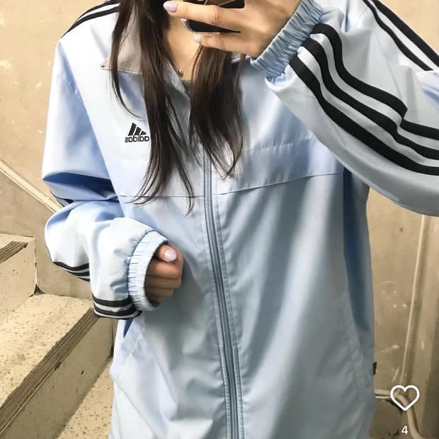 아디다스 스카이블루 바람막이
