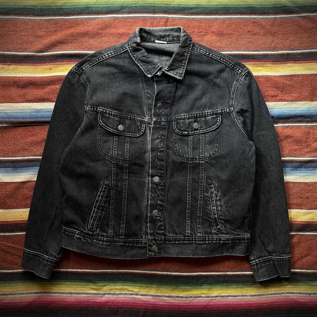 80s LEE 200 Vintage Black Denim Jacket