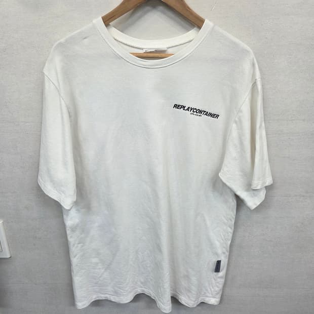 리플레이컨테이너 시그니처 코튼 반팔 대략 L 오버핏 
