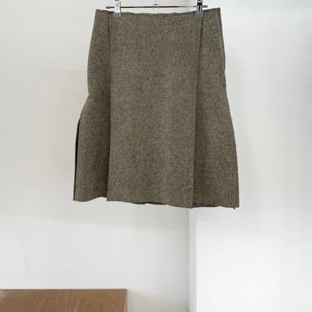 폴 스미스 올리브 울 미니 스커트