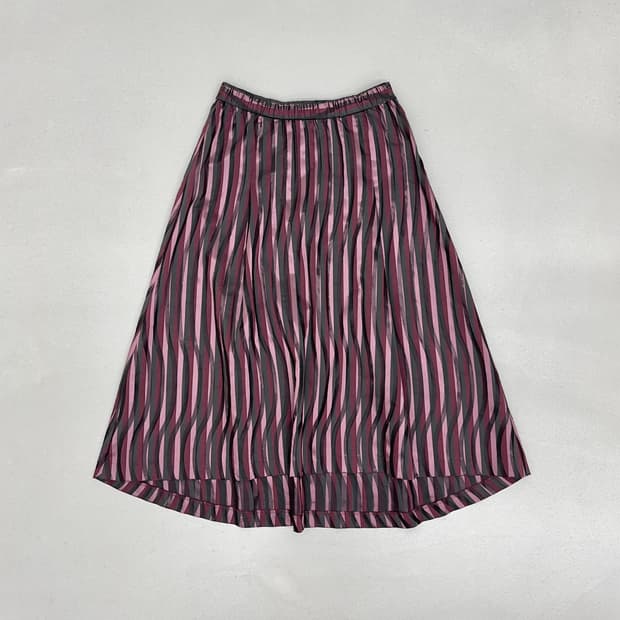 GABARDINE K.T 스트라이프 롱 스커트