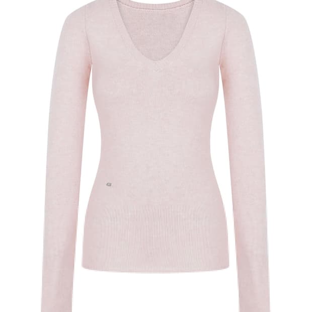 페일제이드 브이넥 니트 베이비핑크