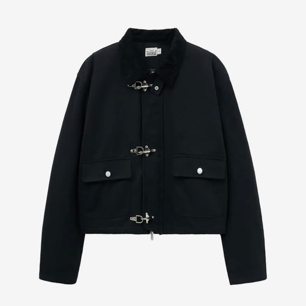 빅유니온 후디진호 헤비 캔버스 크롭 훅 자켓