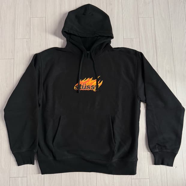 스투시 후드 블랙 / Stussy Flames Hood Black