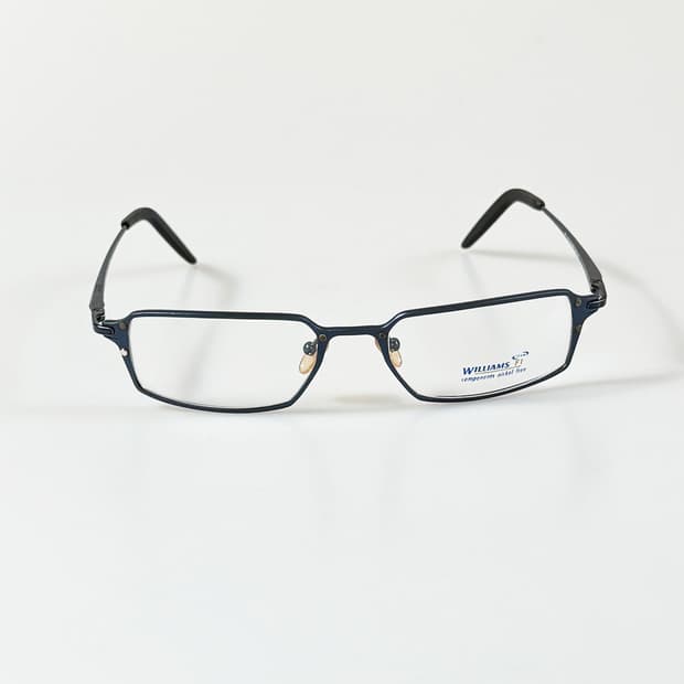 90s WILLIAMS F1 네이비 슬림 스퀘어 메탈 빈티지 안경