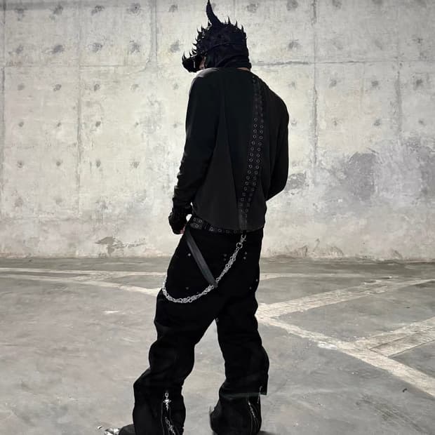 다크 테크웨어 바이커 팬츠