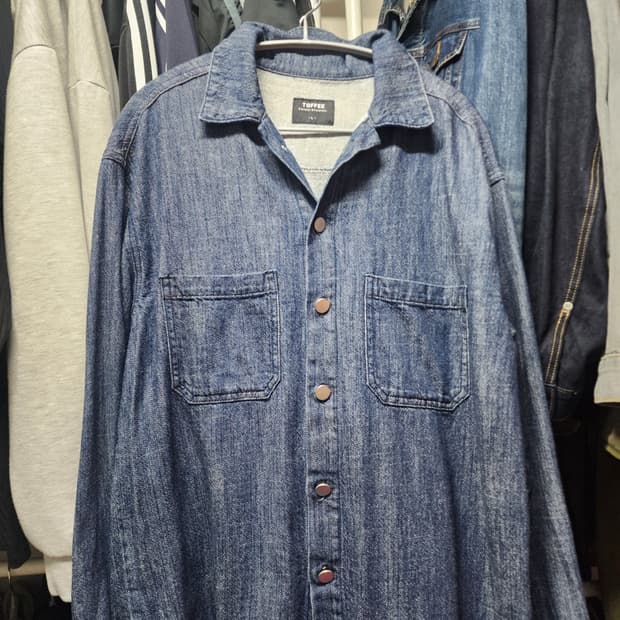 토피 데님 셔츠 자켓 L사이즈