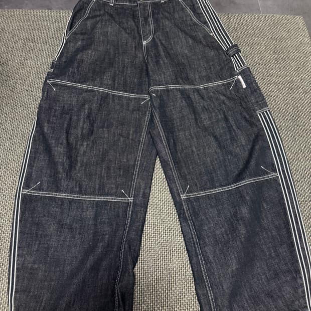 아디다스 삼선 데님 팬츠 34