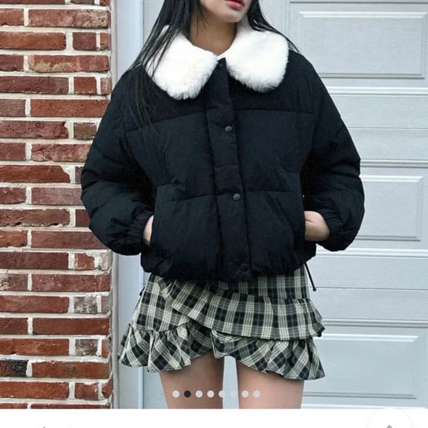 스파오 퍼 카라 크롭 푸퍼_SPJPD4VG02