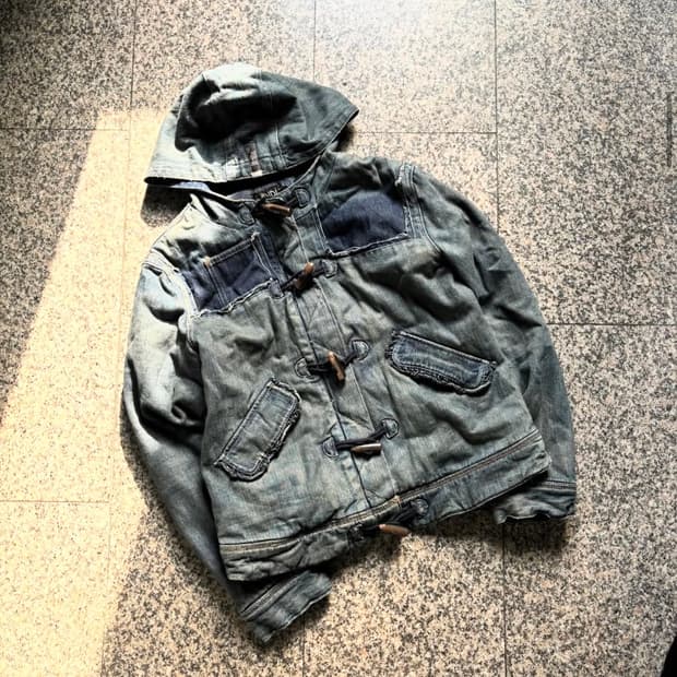 떡볶이 후드 데님 자켓