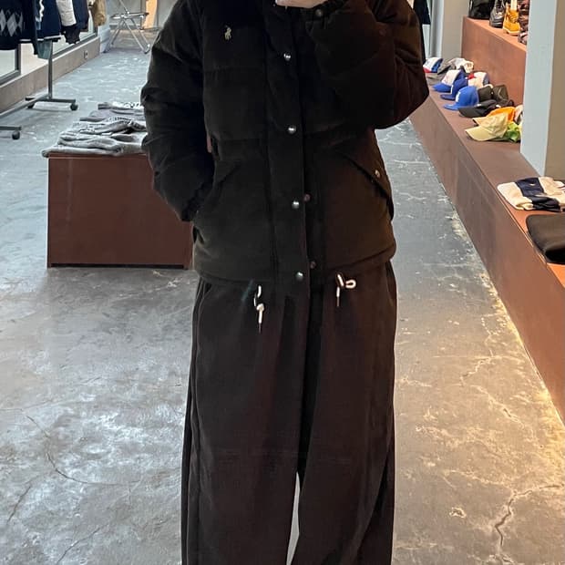 폴로 랄프로렌 브라운 코듀로이 컨버터블 다운 패딩 H969