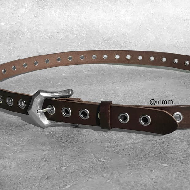 [Unisex] 아일렛 웨스턴 가죽 벨트 브라운