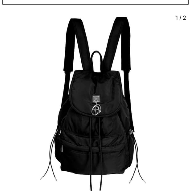 블랙퍼플 플러피 백팩 블랙