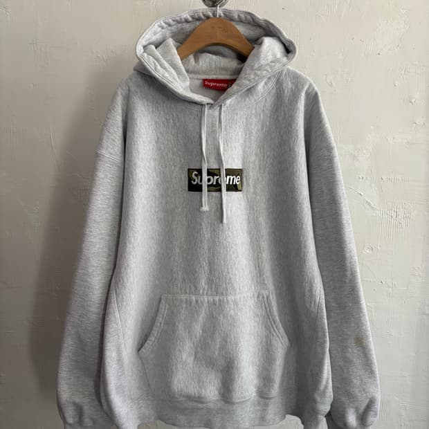 Supreme 슈프림 2023FW 카모 박스로고 애쉬그레이 후드