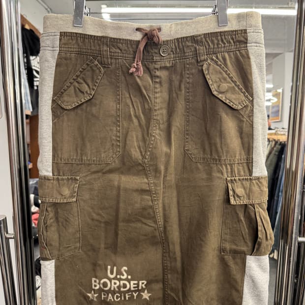 japanese vintage KRIFF 카키 코튼 치마