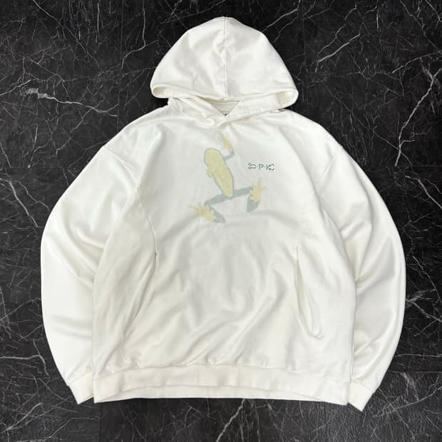 코스트 퍼 킬로 AW24 릴렉스핏 후드 화이트