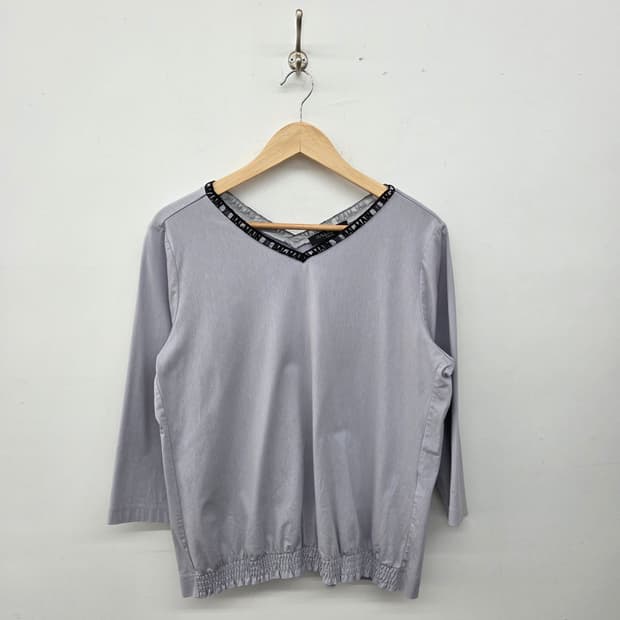 발망 로고 V넥 긴팔 티셔츠 그레이 여성 M