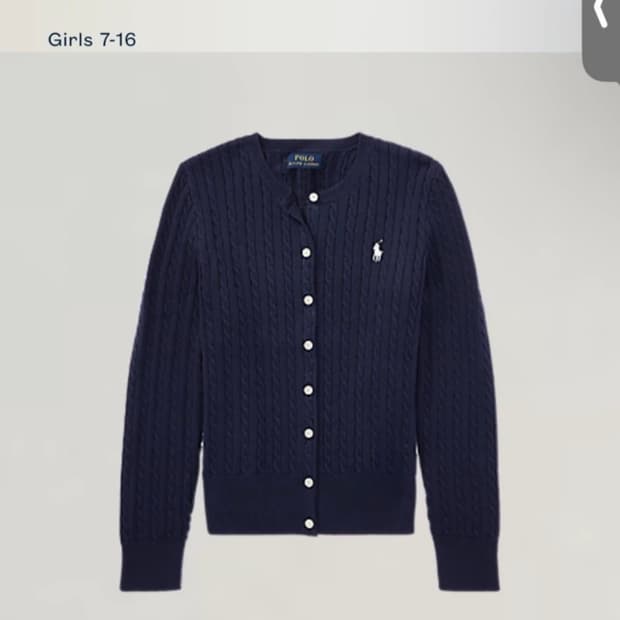 폴로 가디건 헌터 네이비 걸즈 XL사이즈