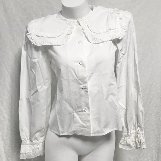 빈티지 로리타 메이드 프릴 카라 셔츠