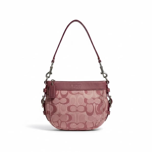 Coach 코치 시그니처 핑크 버건디 숄더백