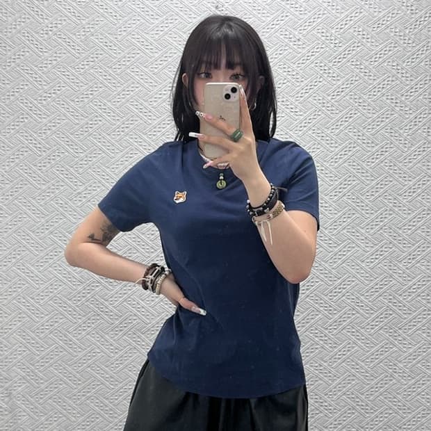 메종 키츠네 빈티지 캐주얼 싱글 폭스헤드 반팔티 S C11181