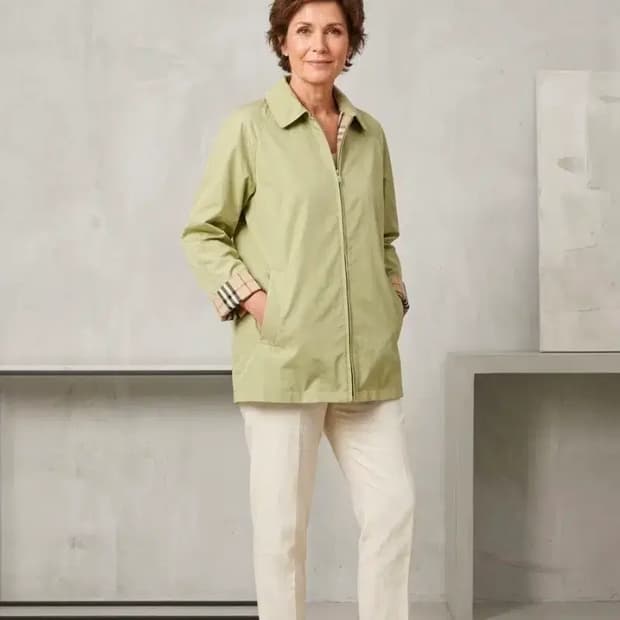 버버리 빈티지 하우스 체크 슬리브 폴리코트 ~66