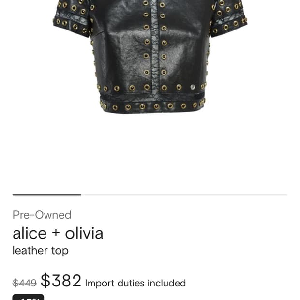 Alice+olivia 블랙양가죽 탑 2사이즈(55사이즈)새상품
