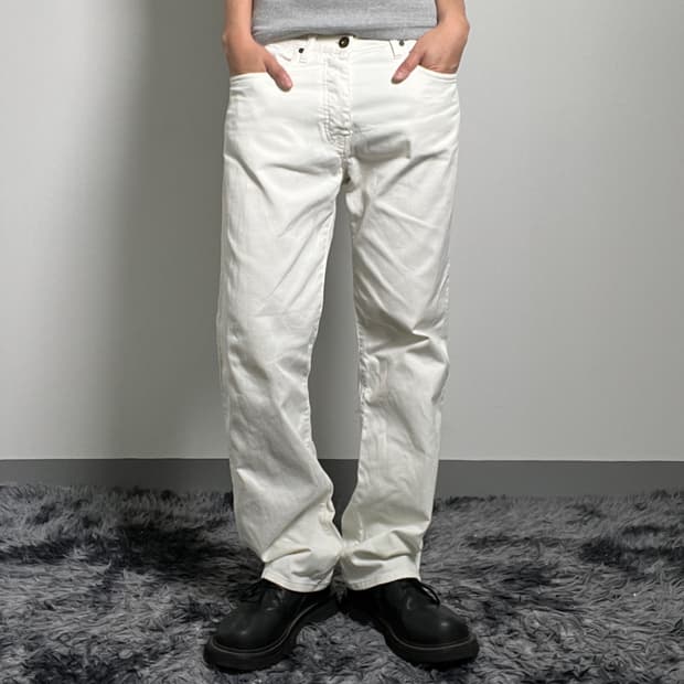Armani 아르마니 진스 화이트 스트레이트 데님 팬츠 33